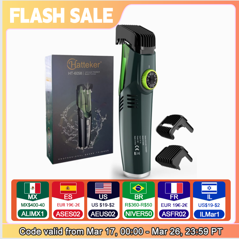 Men'S Grooming Vacuum - Cordless Men Beard Trimmer Rechargeable Electric