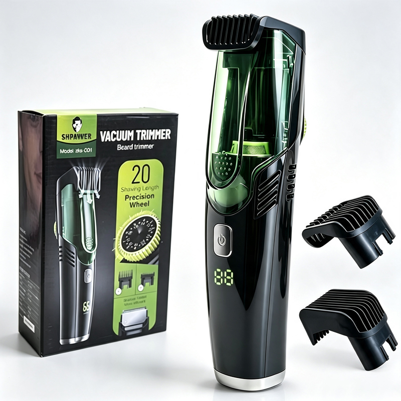 Men'S Grooming Vacuum - Cordless Men Beard Trimmer Rechargeable Electric