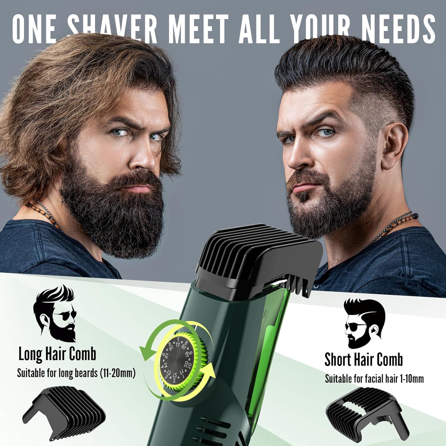 Cordless Men Beard Trimmer Rec - Men'S Grooming Vacuum 评论和价格